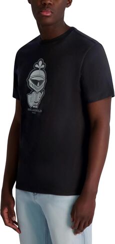 KARL LAGERFELD Men's Short Sleeve Crewneck Karl Knight Graphic Design T-Shirt in Kuwait