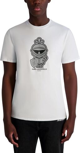 KARL LAGERFELD Men's Short Sleeve Crewneck Karl Knight Graphic Design T-Shirt in Saudi Arabia