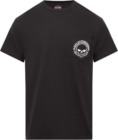 Harley-Davidson Men's Willie G Skull Short Sleeve Tee w/Chest Pocket, Black in Saudi Arabia