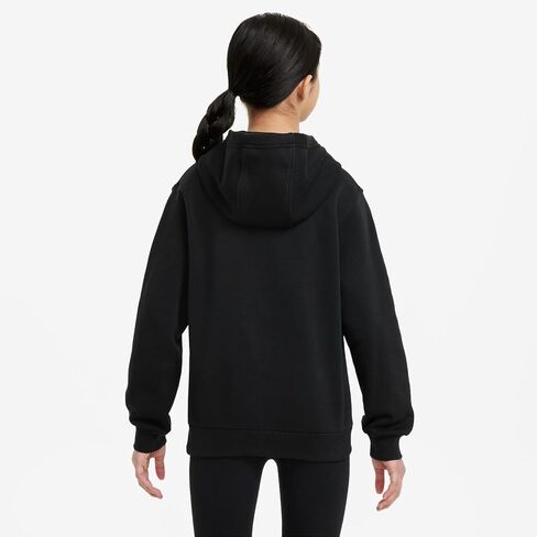 Nike Sportswear Club Fleece Big Kids' Hoodie (HQ0977-010, Black/Metallic Gold) in Saudi Arabia