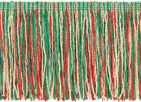 4" Glitter Chainette Fringe Trim, Polyester-Made Decorative Fringe Trim, for Costumes, Home Decor, and Festive Items, Durable Fringes, 5-Yard Cut, Metallic Gold in Saudi Arabia