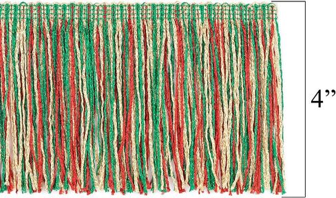 4" Glitter Chainette Fringe Trim, Polyester-Made Decorative Fringe Trim, for Costumes, Home Decor, and Festive Items, Durable Fringes, 5-Yard Cut, Metallic Gold in Saudi Arabia