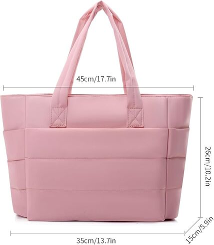 DENGSHANYANG Tote Bag for Women, Lightweight Puffy Tote Bag with Compartments, Quilted Shoulder Bag Handbag for Travel, Work in Kuwait