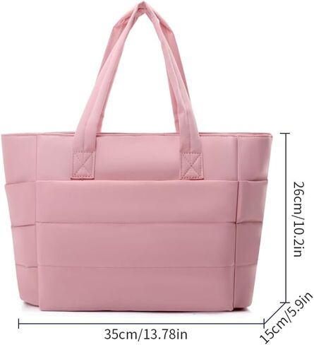 DENGSHANYANG Tote Bag for Women, Lightweight Puffy Tote Bag with Compartments, Quilted Shoulder Bag Handbag for Travel, Work in Kuwait
