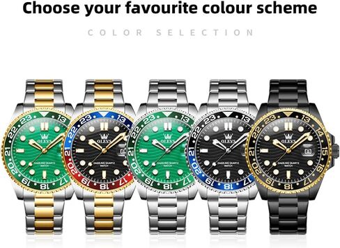 OLEVS Watch Men Luxury Big Face Dress Easy Read Mens Watches with Date Waterproof Luminous Stainless Steel Watches for Men Business Fashion Analog Quartz Men's Wrist Watches Rotatable Bezel Men Watch in Saudi Arabia
