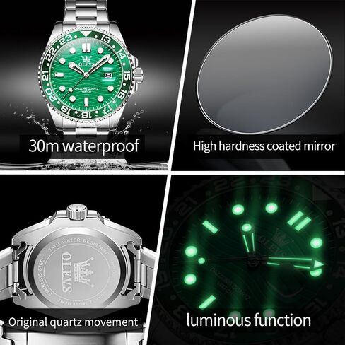 OLEVS Watch Men Luxury Big Face Dress Easy Read Mens Watches with Date Waterproof Luminous Stainless Steel Watches for Men Business Fashion Analog Quartz Men's Wrist Watches Rotatable Bezel Men Watch in Saudi Arabia