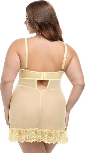 Oh là là Chéri Women's Plus Sexy Valentine Soft Cup Lace Babydoll with G-String in Kuwait