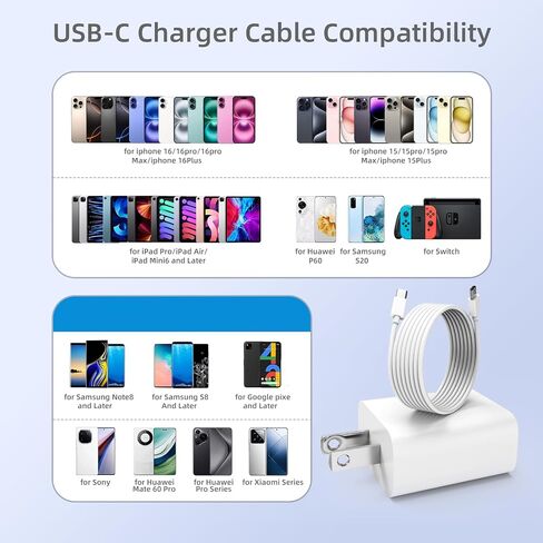USB C Charger for iPhone 16 15,20W USB C Charger Blocks with 6FT Fast Charging Cable,4Pack Wall Charger Compatible with iPhone 16/16 Pro/15/15 Pro/ipad Pro 12.9/ipad air,Pack of 4 in Saudi Arabia