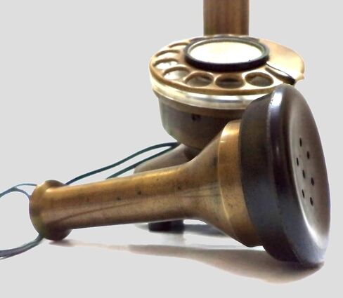 Vintage Antique Candlestick Rotary Dial Phone Brass Finish Table Decorative Telephone Antique Replica Telephone Home & Office Decor in Saudi Arabia