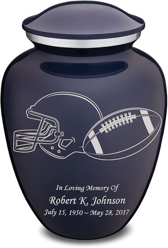 Geturns Embrace Adult Personalized Football Cremation Urns for Human Ashes I Large Cobalt Blue Funeral Urn for Men and Women I 200 lbs in Saudi Arabia