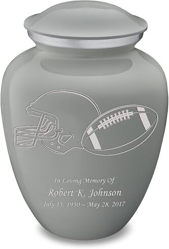 Geturns Embrace Adult Personalized Football Cremation Urns for Human Ashes I Large Cobalt Blue Funeral Urn for Men and Women I 200 lbs in Saudi Arabia