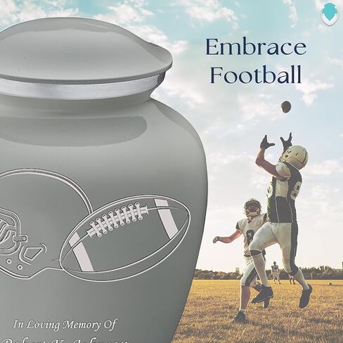 Geturns Embrace Adult Personalized Football Cremation Urns for Human Ashes I Large Cobalt Blue Funeral Urn for Men and Women I 200 lbs in Saudi Arabia