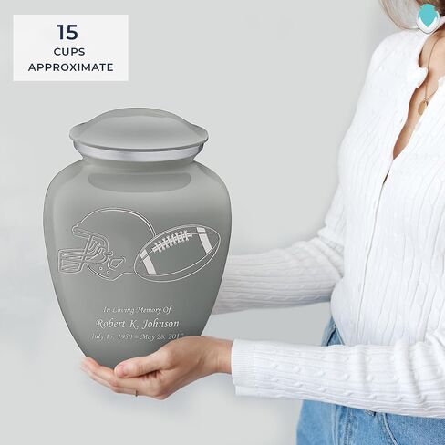 Geturns Embrace Adult Personalized Football Cremation Urns for Human Ashes I Large Cobalt Blue Funeral Urn for Men and Women I 200 lbs in Saudi Arabia