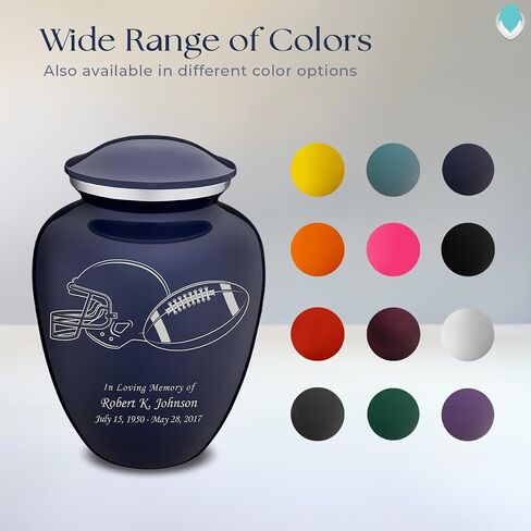 Geturns Embrace Adult Personalized Football Cremation Urns for Human Ashes I Large Cobalt Blue Funeral Urn for Men and Women I 200 lbs in Saudi Arabia