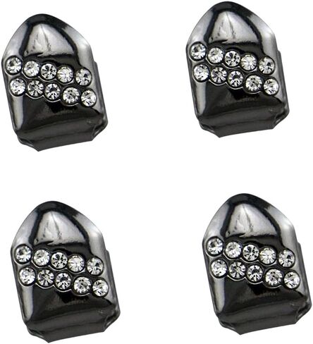 4PCS Grillz Gold Grills for Your Teeth-Vampire Teeth Grillzs Grills 18K Gold Plated Hip Hop Cosplay Rapper Costume Accessory Faux Diamond Grillz Teeths Jewelry for Men Women in Saudi Arabia