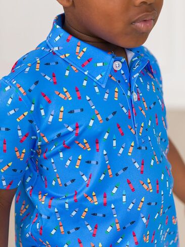 RuggedButts Baby/Toddler Boys Knit Collared Short Sleeve Performance Performance Policy Polo in Kuwait