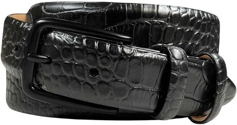 BS3208_Genuine Full-Grain Cowhide Leather Dress Solid Brass Buckle (Black& Gun) Belt, 1-1/8"(30mm) Wide in Saudi Arabia