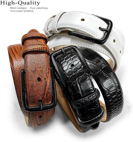 BS3208_Genuine Full-Grain Cowhide Leather Dress Solid Brass Buckle (Black& Gun) Belt, 1-1/8"(30mm) Wide in Saudi Arabia
