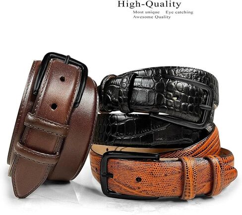 BS3208_Genuine Full-Grain Cowhide Leather Dress Solid Brass Buckle (Black& Gun) Belt, 1-1/8"(30mm) Wide in Saudi Arabia
