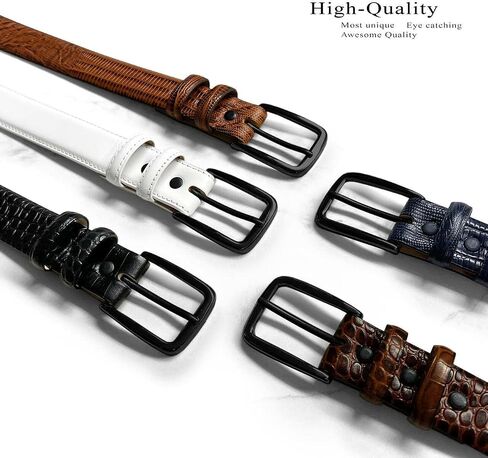 BS3208_Genuine Full-Grain Cowhide Leather Dress Solid Brass Buckle (Black& Gun) Belt, 1-1/8"(30mm) Wide in Saudi Arabia