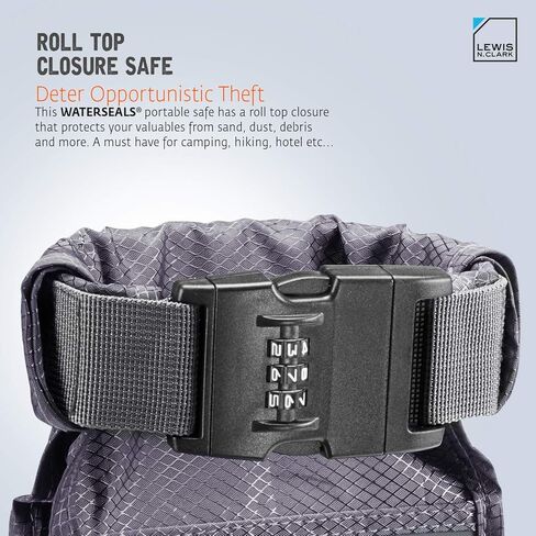 Lewis N. Clark Safebox Portable Safe with Anti Theft Combination Lock and Slash Resistant Material to Protect Wallet, iPhone and Valuables at the Beach, Pool, Camping + Hotel, Small in Kuwait
