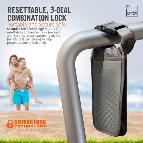 Lewis N. Clark Safebox Portable Safe with Anti Theft Combination Lock and Slash Resistant Material to Protect Wallet, iPhone and Valuables at the Beach, Pool, Camping + Hotel, Small in Kuwait