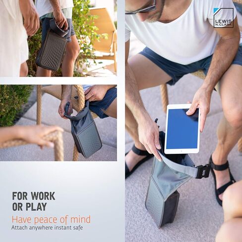 Lewis N. Clark Safebox Portable Safe with Anti Theft Combination Lock and Slash Resistant Material to Protect Wallet, iPhone and Valuables at the Beach, Pool, Camping + Hotel, Small in Kuwait