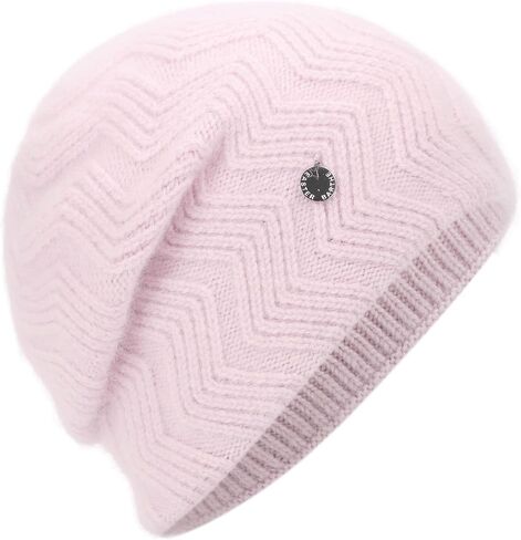 EASTER BARTHE Women's Double-Layer Cashmere Blend Beanie Hat Soft Chunky Warm Winter Cable Slouchy Knit Beanie Hat for Women in Saudi Arabia