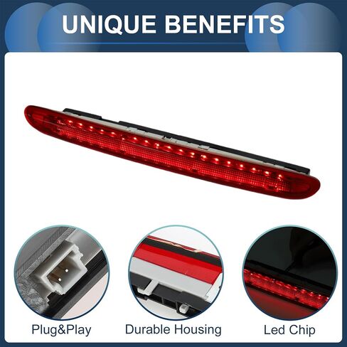 LED Third Brake Light Compatible for Mini Cooper R58 Coupe 2012-2015, Waterproof Plastic Red Housing 3rd High Mounted Stop Lamp Rear Center High Level Brake Light in Saudi Arabia