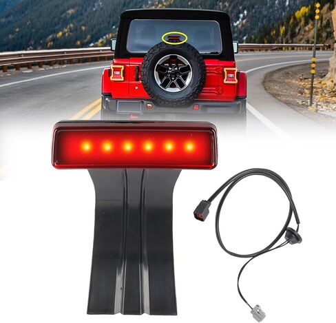 Dasbecan Third Brake Light Wiring Harness & Tail Light Compatible with Jeep Wrangler JK 2007-2018 LED Tail Light 3rd Rear Center High Mount Stop Tail Light Harness Extension 68048581AA 55397217AJ in Saudi Arabia