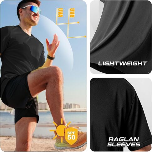 Men’s UPF 50+ Sun Protection Swim Shirts Rash Guard UV SPF Bamboo Viscose Short Sleeve Cooling Water Beach Fishing Shirt in Saudi Arabia