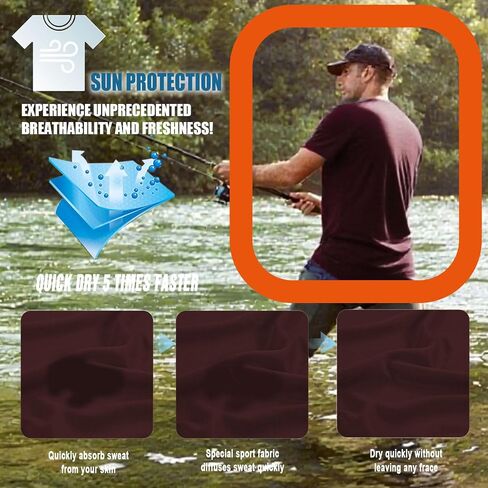 Men’s UPF 50+ Sun Protection Swim Shirts Rash Guard UV SPF Bamboo Viscose Short Sleeve Cooling Water Beach Fishing Shirt in Saudi Arabia