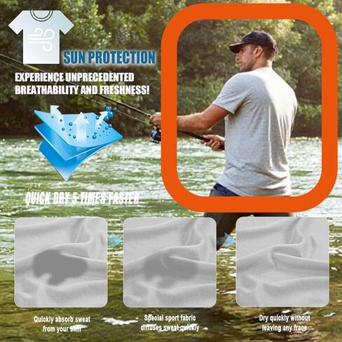 رجال UPF 50+ حماية من أشعة الشمس قمصان جلدي واقي UV SPF الخيزران Viscose قصيرة الأكمام بتبريد شاطئ الصيد قميص الصيد in Kuwait