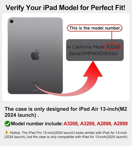 Case for iPad AIR-11 (2024)/5th/4th Generation Clear-غير صفراء ، نحافة ورقيقة وصعبة ، يدعم Apple Pencil 2 ، Case لـ iPad Air 11 (2024)/5/4th (2022/2020 ، 10.9 بوصة) in Kuwait