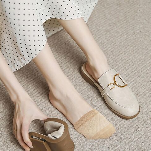 Women's Toe Topper Socks Cotton Half Socks for Women Grip Non Slip Liner No Show Toe Covers for Mules 6/8 Pairs in Saudi Arabia