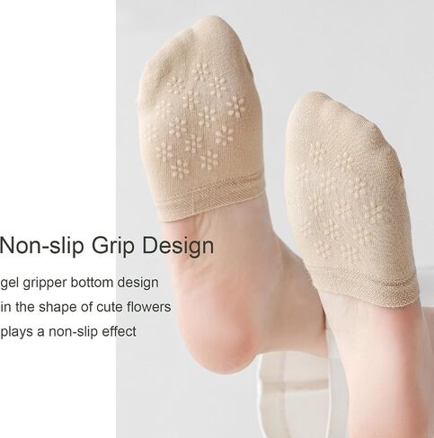 Women's Toe Topper Socks Cotton Half Socks for Women Grip Non Slip Liner No Show Toe Covers for Mules 6/8 Pairs in Saudi Arabia