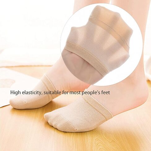Women's Toe Topper Socks Cotton Half Socks for Women Grip Non Slip Liner No Show Toe Covers for Mules 6/8 Pairs in Saudi Arabia