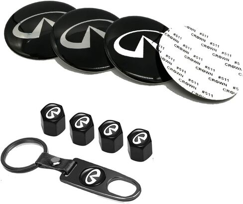 4 PCS تعيين 65 مم Infiniti Emblem Wheel Center Center Cops Cover Cover مع 4 PCS صمام الإطارات COPS COPS in Saudi Arabia