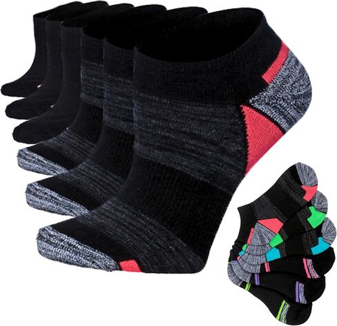 Tipi Toe Women's Athletic Cushioned Comfort Ankle Socks With Arch Support, Mesh Design. Perfect for Running & Sports (6 Pack) in Kuwait