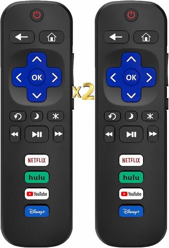 Compatible with Roku TV Remote Control Replacement, 2-Pack, Compatible with TCL, Hisense, Sharp, Philips, Onn, Element Roku TV Series (No Voice, Not for Roku Stick/Box) in Kuwait