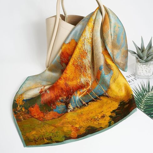 Mulberry Silk Scarves for Women Lightweight 21"x21" Square Scarf Small Neckerchief Women Digital Printed Head Wrap in Saudi Arabia