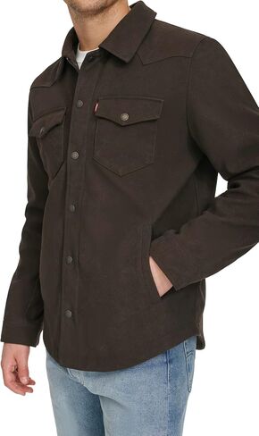 Levi's Men's Faux Leather Shirt Jacket in Saudi Arabia