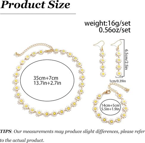 HUASAI Daisy Necklace for Women White Flower Choker Necklace Daisy Pearl Necklaces Summer Jewelry for Women 2025 in Saudi Arabia