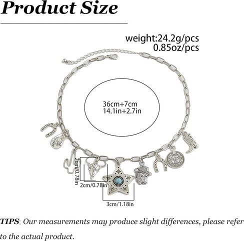 Western Necklaces for Women Cowgirl Outfits Cowgirl Necklace for Women Cowboy Boot Hat Bull Head Pearl Cross Turquoise Necklace Western Outfits for Women in Kuwait
