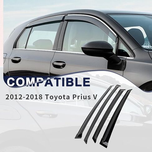 Window Visors Rain Guards for Cars Compatible with Toyota Tundra 2000-2006 Extended Cab Slim Tinted Acrylic Side Window Wind Deflectors & Visors Window Vent Visors in Kuwait