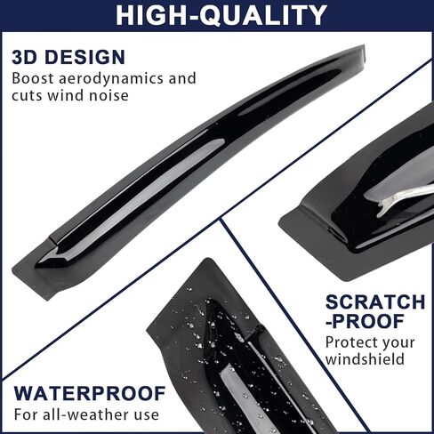 Window Visors Rain Guards for Cars Compatible with Toyota Tundra 2000-2006 Extended Cab Slim Tinted Acrylic Side Window Wind Deflectors & Visors Window Vent Visors in Kuwait