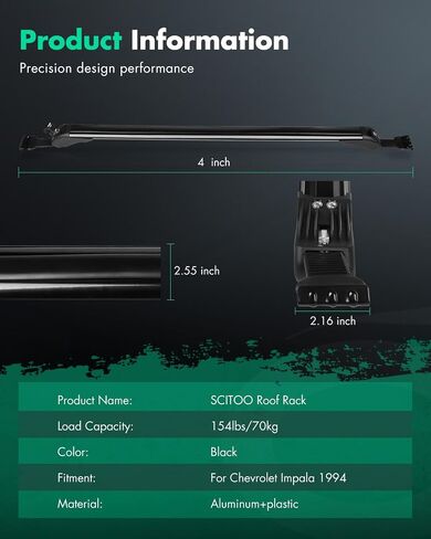SCITOO Universal Roof Rack Cross Bars Fits Up To 43.3" Window Frame Fits Naked Roof Models ONLY 154LBS Black in Saudi Arabia