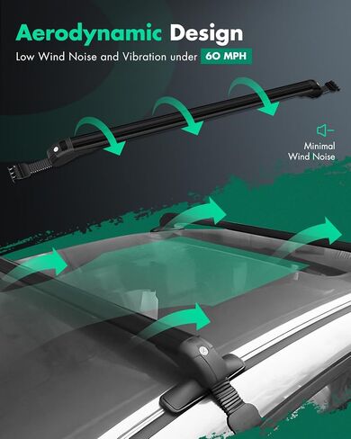 SCITOO Universal Roof Rack Cross Bars Fits Up To 43.3" Window Frame Fits Naked Roof Models ONLY 154LBS Black in Saudi Arabia