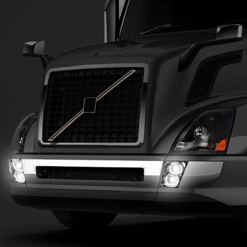 DNA MOTORING FL-HAY-009-BK Pair of LED Fog Lights High/Low Beam Reflectors Compatible with 2018-2022 Volvo VNL, Black/Clear in Saudi Arabia