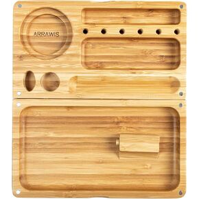 Elegant Bamboo Storage Box with Removable Tray and Glass Jars - Perfect for Tea, Coffee, and Small Items Stylish Decorative Organizer with Magnetic Lid - Ideal Gift for Home or Office Use in Kuwait